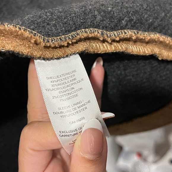 NWOT Cleo Brown & Black Two Tone Black and Tan Wool Blend Women’s Coat - Picture 11 of 11